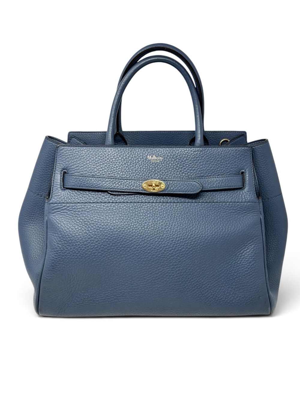 Mulberry Belted Bayswater Tote Slate Blue Leather Tote Bag Meghan Markle